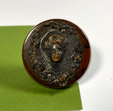 Vintage Antique Art Nouveau Repousse Gibson Girl Bakelite Button 1 3/4