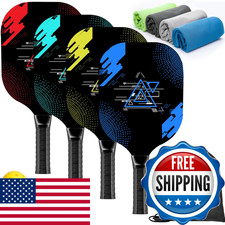 Aopoul Pickleball Set 4 Premium Wood Paddles Cushion Comfort Grip 4 Cooling picture