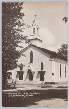 Postcard St. Mary's R.C. Church Stonington Connecticut Ct picture
