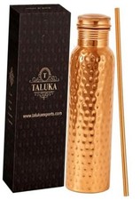 Taluka 100% Real Pure Copper Water Bottle For Drinking 34 OZ/1000 ML Hammered picture
