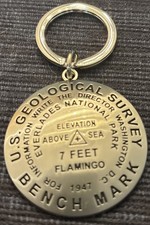 Everglades National Park Flamingo Keychain US Geological Survey Bench Mark USGS picture