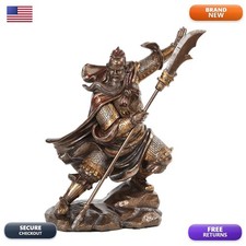 PTC 13 Inch Guan Yu Chinese Fighting Warrior Resin Statue Figurine picture