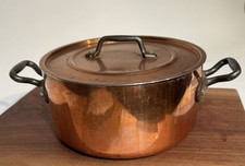 Vintage Les Metaux Ouvier Copper 8” Stock Pot with lid~Made in France picture