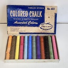 Vintage Binney & Smith #603 Colored Chalk For Paper 12 Sticks of Assorted Colors picture