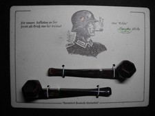 WW2 German Wehrmacht Heer smoking pipes X2 & card - VERY RARE picture