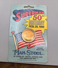 1987 Superman 50th Birthday Bronze Medallion - NEW picture