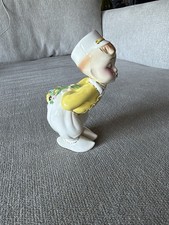 Vintage Kissing Dutch Boy with Bouquet of Flowers Ceramic Figure ~Figurine picture
