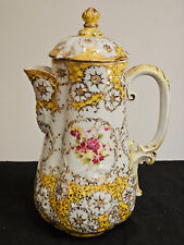 Antique Porcelain Hand Painted Japanese Nippon Chocolate Pot Unmarked picture