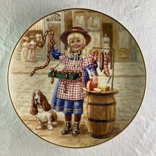 COBBLESTONE DELI Plate The Lil' Peddlers Lee Dubin Girl & Dog Selling Sausages picture