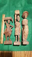 Lot of 3 Vintage African Lady/man  Carving Carved Wood Art Sculpture F. Simerr?? picture