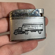 VINTAGE FLAT ADVERTISING LIGHTER BAR-MAR TRUCKING CO. BAYONNE NJ NEW JERSEY picture