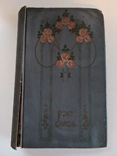 Vintage Empty Art Nouveau Postcard Scrapbook 15 x 8 Inches picture