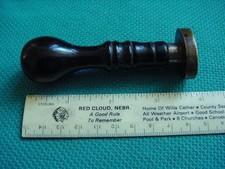 Antique c1910 Wood Brass Wax Sealer Stamp- M. F. Radebaugh Jeweler Beatrice Neb. picture