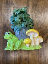 VTG 1978 Miller Studio Inc Frog And Mushroom Chalkware Wall Plaque picture