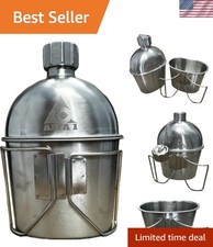 ALFA1 Military Stainless Steel Canteen & Cup – 1 Quart Leak-Proof Adventure Gear picture