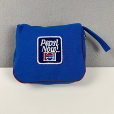 VTG Pepsi Now Travel Pouch Blue Canvas Wristlet Retro Soda Promo picture