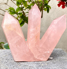 1.16LB Natural pink rose quartz hand shaped crystal pillar spiritual energy picture