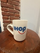 Vintage IHOP Smiling Logo Coffee Mug Tea Cup Ceramic Smiley 8oz Tuxton 19 picture