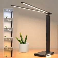 LED Desk Lamp Touch Control Metal Desk Light with USB Charging Port, 3 Color Mod picture