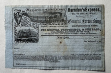 Vintage 1850s Blank Harnden's Express Freight Receipt 74 Broadway NY vignettes picture