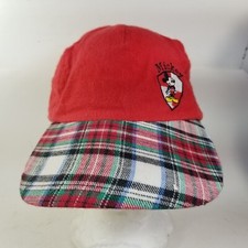 Vintage 90's Mickey Mouse Unlimited Red Plaid Hat Cap Drew Pearson Disney picture