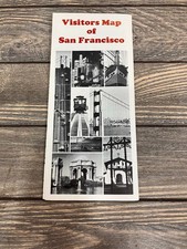 Vintage San Francisco Visitors Map Brochure Guide Golden Gate Park Cable Car picture