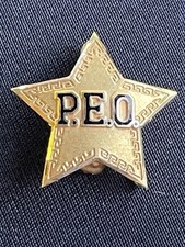 Vintage PEO 10k Gold Sisterhood Star Member Pin Brooch P Wis. 24 P.E.O. Rare picture