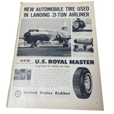 Vintage 1957 US Royal Master Tire Print Ad Continental Airlines Convair Aviation picture