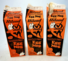 Rare 1990s Hiland Halloween Egg Nog Cartons - Lot of 3 picture
