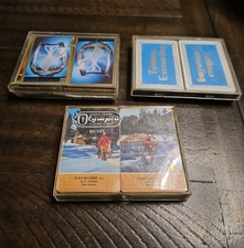 Lot of 3 Vintage Playing Card Decks Olympia Bridge,Excavating American Swed Inst picture