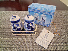 Vintage Holland Dutch Boy & Girl Hand Painted Salt & Pepper Shakers with Basket picture