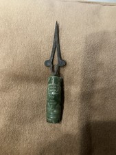 Mexico Vintage Sterling Silver And Stone Hand carved Handle Letter Opener  O1 picture