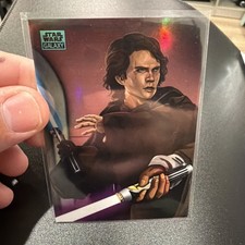 Topps 2024 Star Wars Galaxy Anakin Stops Mace Power Dark Side Aqua /199  picture