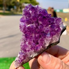 301G Natural Amethyst geode quartz cluster crystal specimen Healing A376 picture