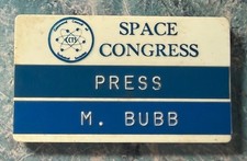 MARY BUBB PERSONAL SPACE CONGRESS PRESS BADGE & CLIP picture