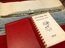 Original USS CORAL SEA Mediterranean Cruise 1955/1956 CALENDAR w/52 PICS + PHOTO picture