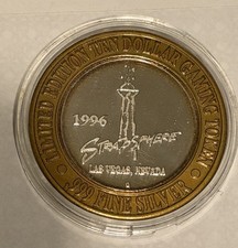 1996 Stratosphere Open Ceremonies $10 Silver Strike .999 Silver Token Las Vegas picture