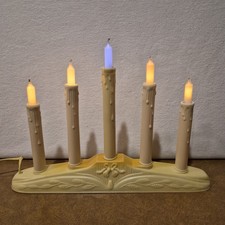 5 Vintage Candle-Glo Fluorescent Pastel Christmas Tree Lights Bulbs RARE picture