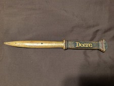 Antique John Deere Solid Brass Letter Opener Marked VELIE & DEERE - RARE 8