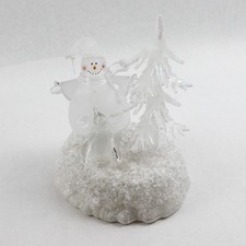 Enesco 2004 Twinkling Christmas Lighted Snowman/Tree Figurine 827165 Mild Damage picture