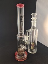 C2 Custom Creations Heady Glass Pipe, Bong 18mm Slide With Custom Ash Catcher.  picture