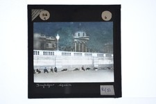 Trafalgar Square London Homelessness Night Magic Lantern Slide c1900s picture