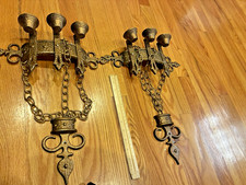 1967 CAST METAL SCONCE SET Sexton Gothic Medieval Castle-look Spanish Hammered picture