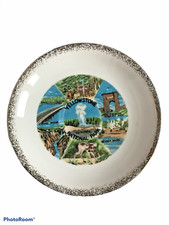 Vintage IAAC Ceramics Yellowstone National Park Collectors Plate Gold Trim 5.5