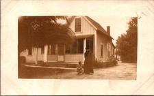 Antique RPPC Woman & Child at Home 726 Arlington Real Photo Postcard picture