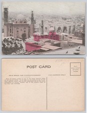 Vintage Cairo Egypt View Muhammad Ali Mosque Citadel Hand Tinted Postcard picture