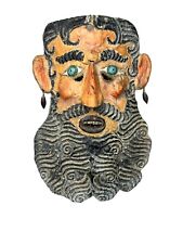 Vintage Mexican Metal Mask Folk Art Barbon Mask Bearded Man Guerrero Mexico Rare picture