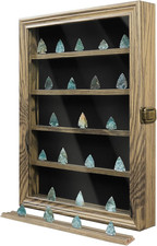 Arrowhead Display Case Holder, Lockable Native American Arrow Head Display Frame picture