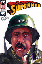 Superman #1 DC Universe Comic Sketch cover w/ original Richard Pryor 1/1 art picture