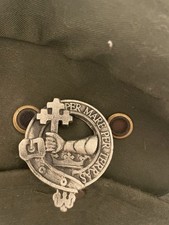 Scottish Clan Badge, Vintage Clan MacDonald Badge, Per Mare Per Terras picture